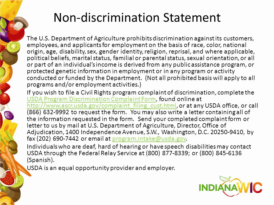 Non-discrimination Statement
