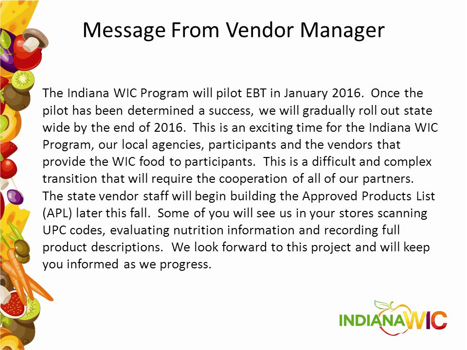 Message From Vendor Manager