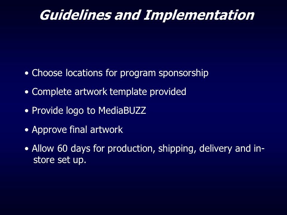 Guidelines and Implementation