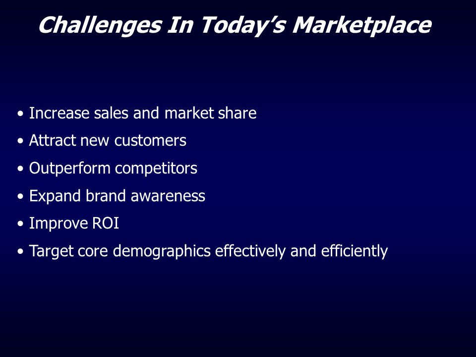 Challenges In Today’s Marketplace