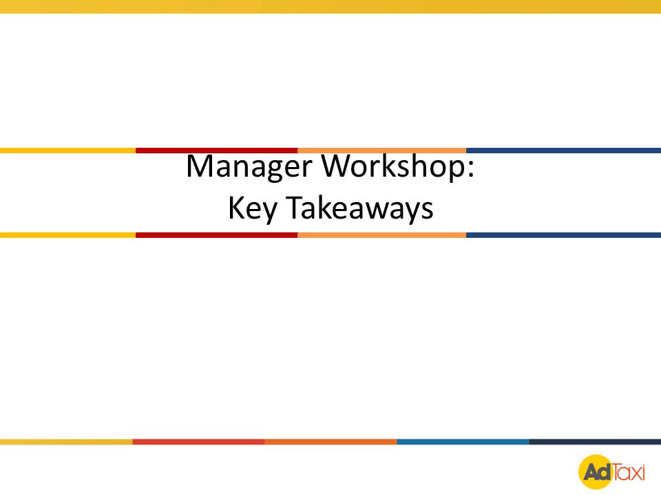 Manager Workshop: Key Takeaways