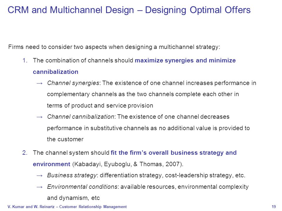 CRM and Multichannel Design – Designing Optimal Offers