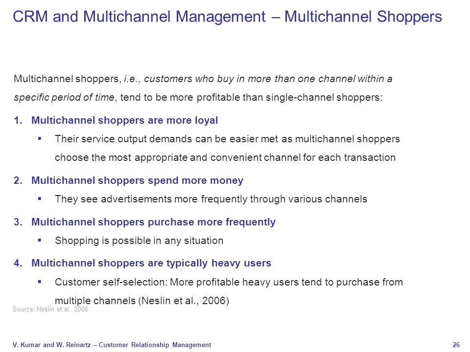 CRM and Multichannel Management – Multichannel Shoppers