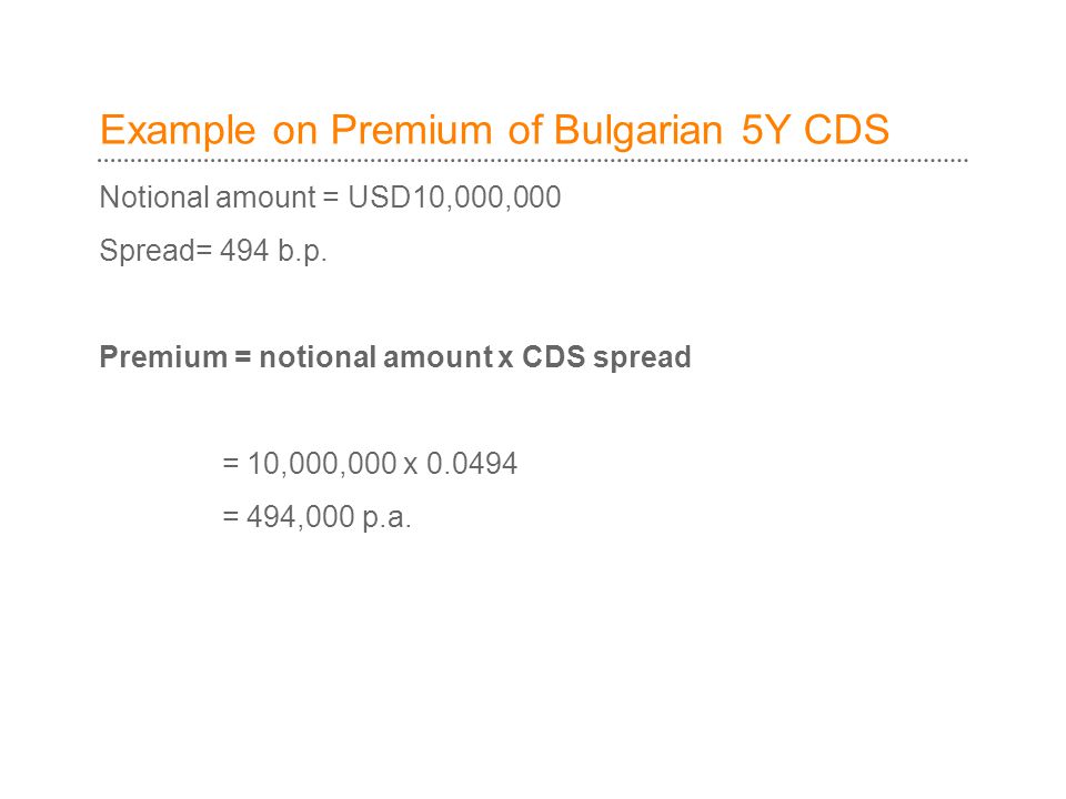 Example on Premium of Bulgarian 5Y CDS