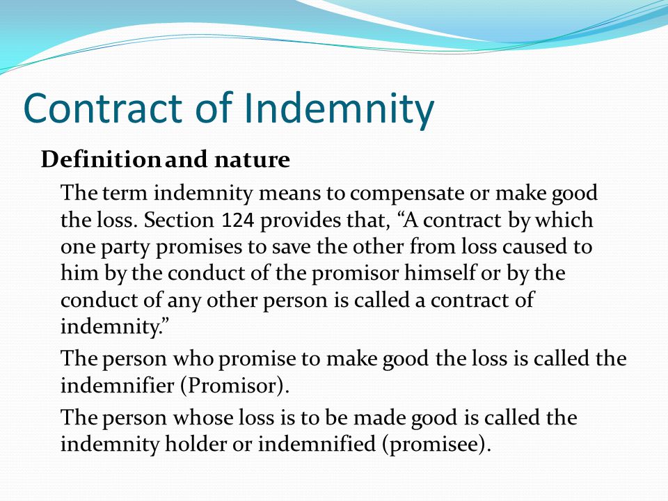 law of indemnity and guarantee