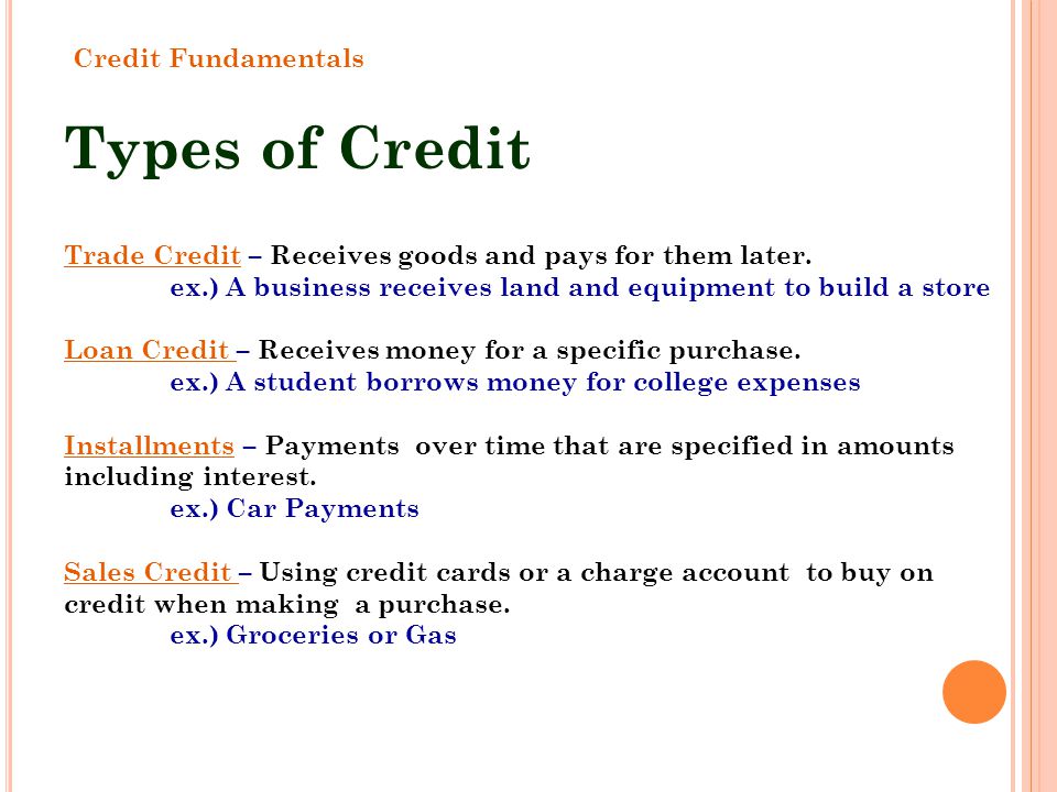 Types of Credit Credit Fundamentals