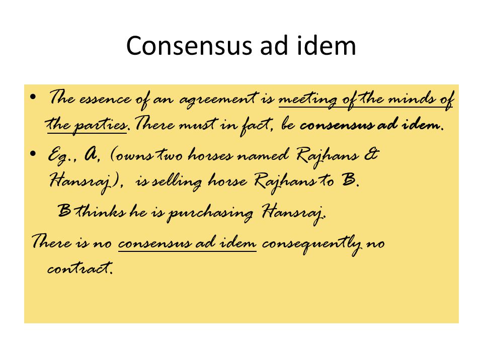 consensus ad idem definition