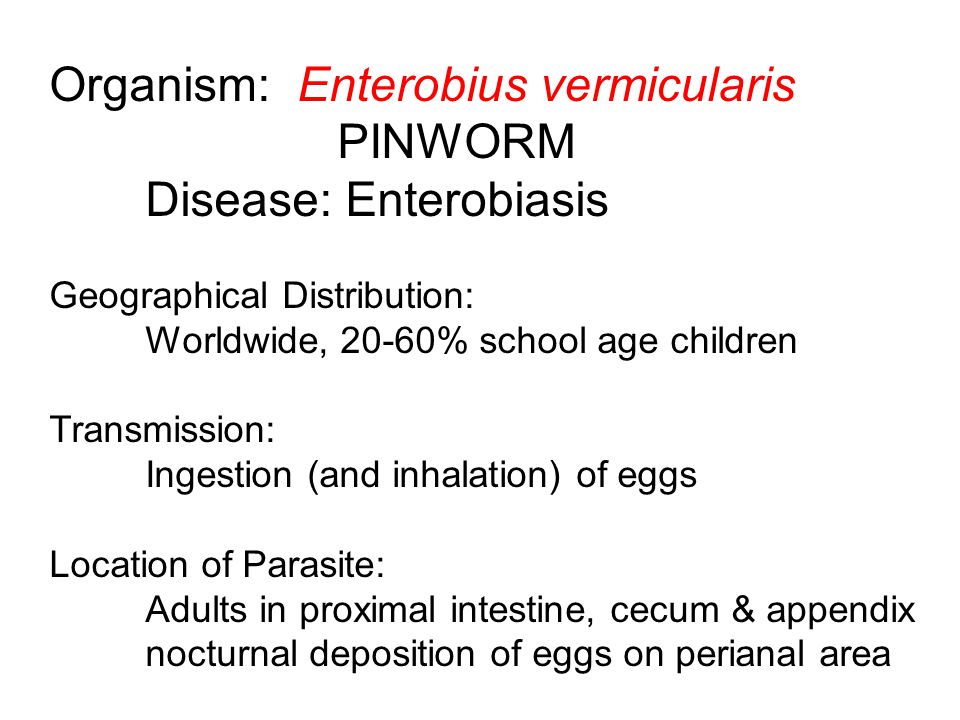 enterobius vermicularis eosinophilia