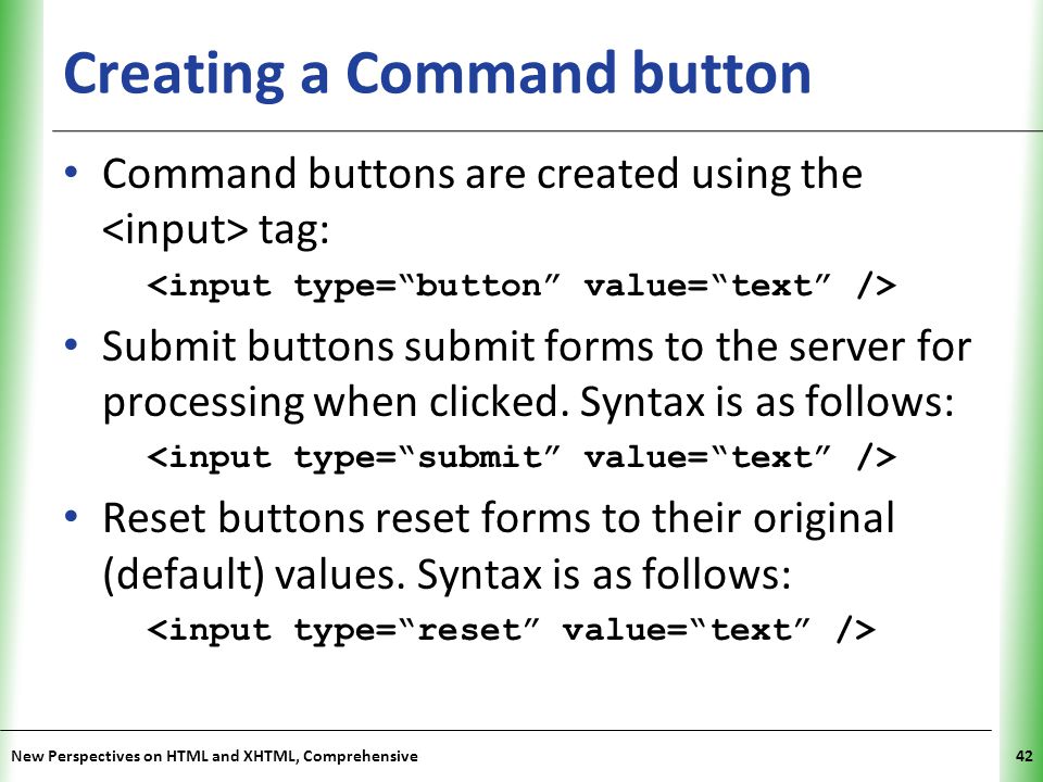 Creating a Command button