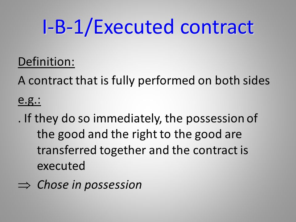 executed contract definition