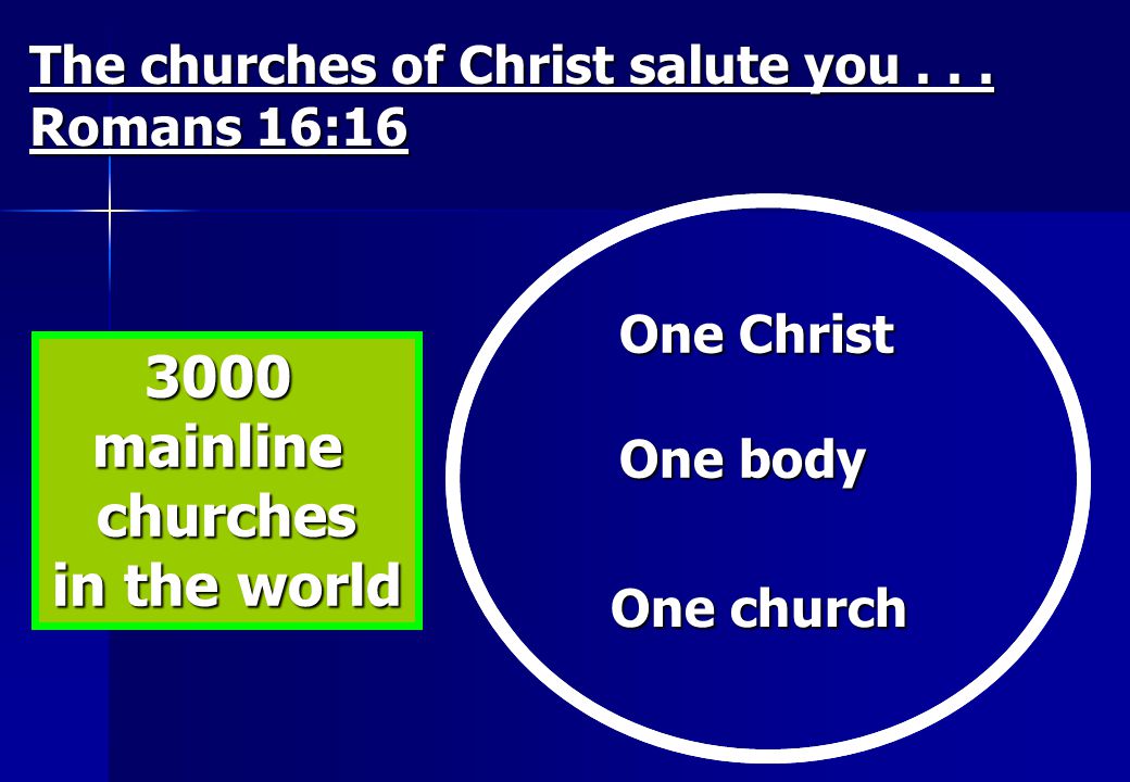 3000 mainline churches in the world