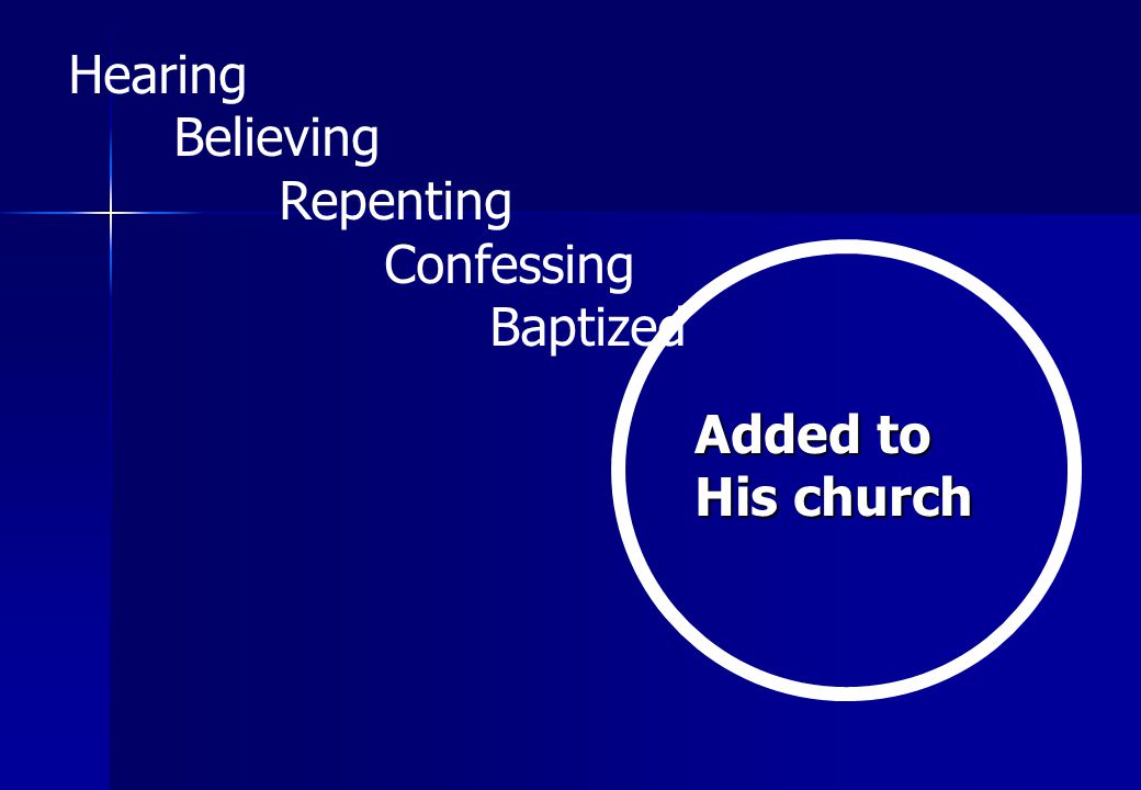 Hearing Believing Repenting Confessing Baptized Added to His church