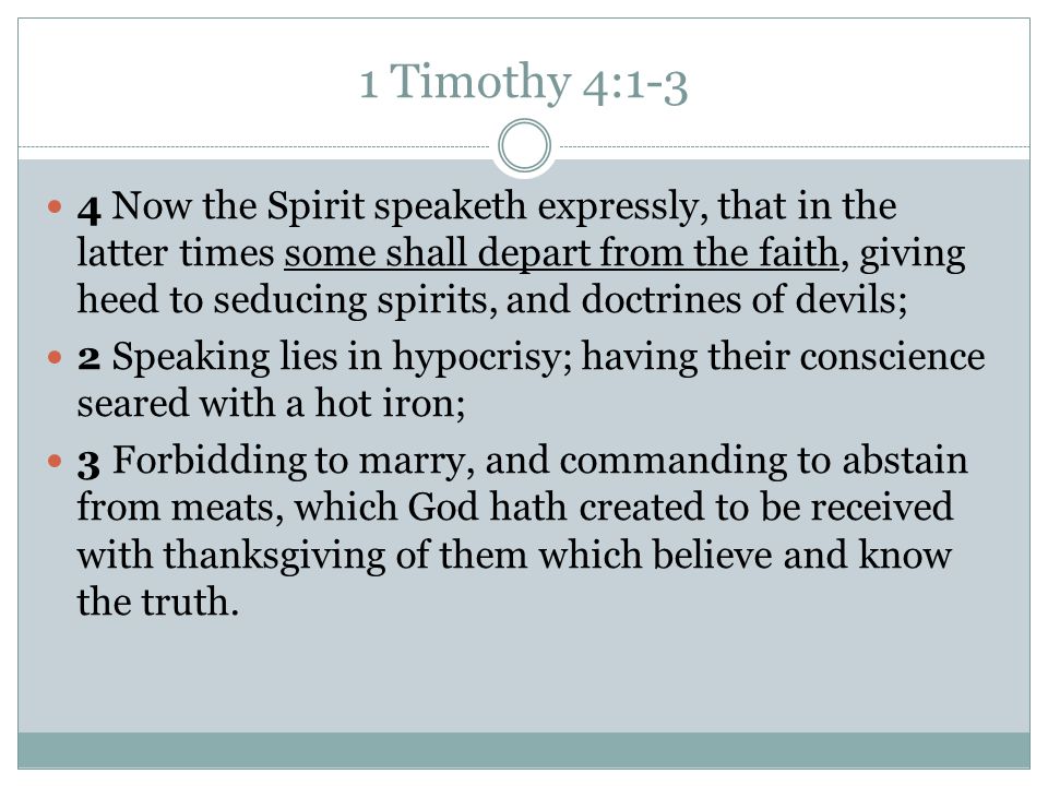1 Timothy 4:1-3