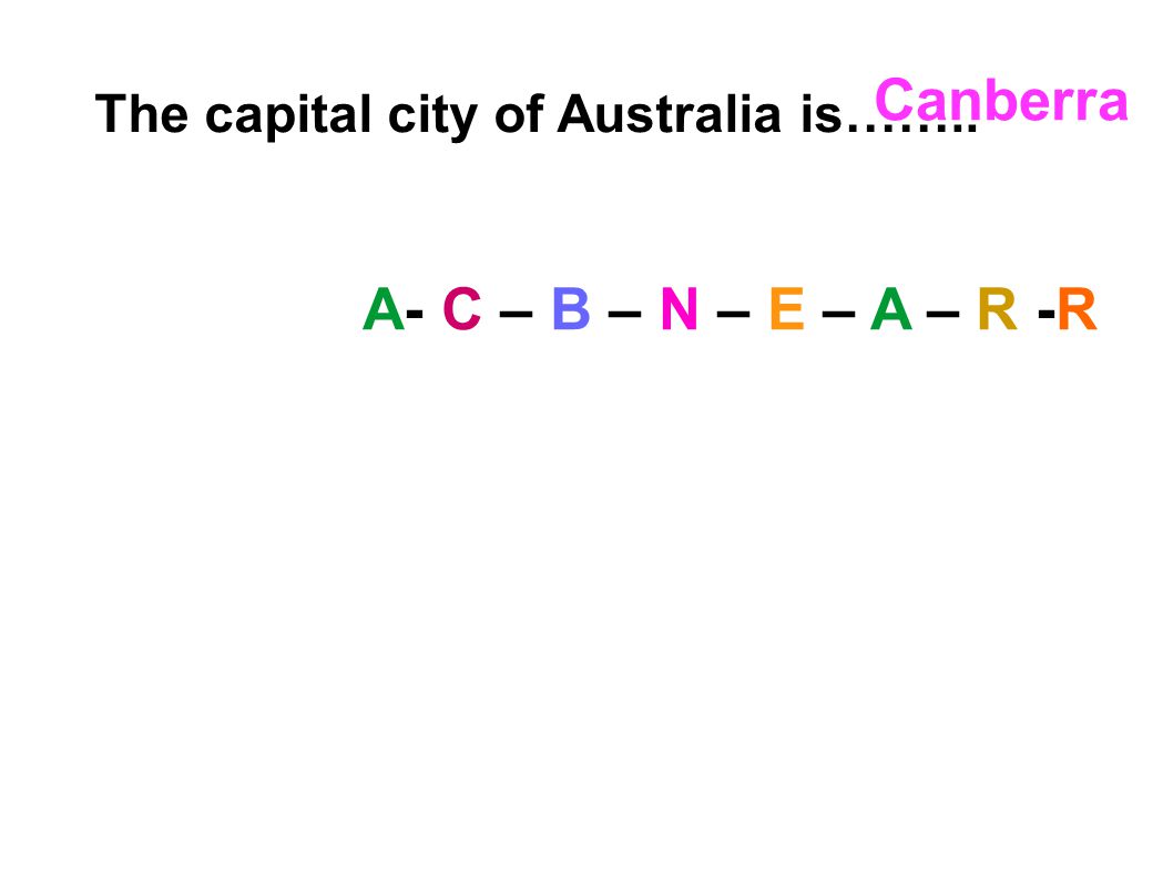 Canberra A- C – B – N – E – A – R -R