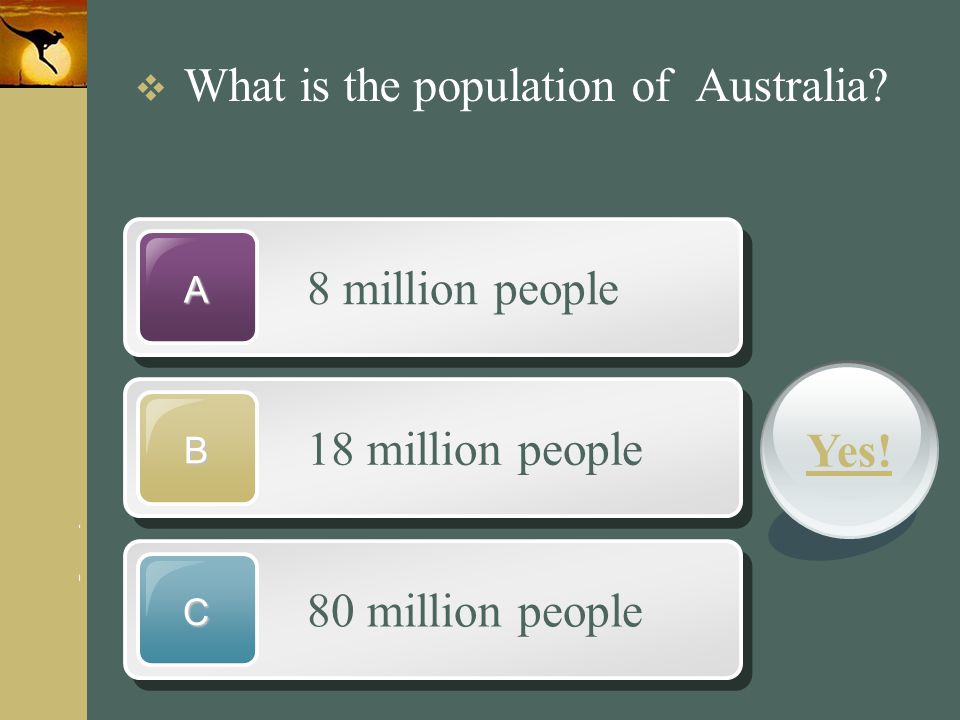 8 million people 18 million people Yes! 80 million people