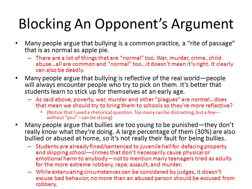 argument about bullying