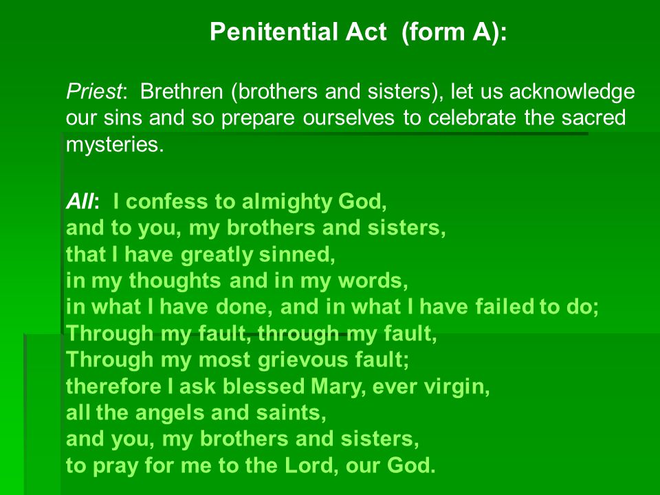 Penitential Act (form A):