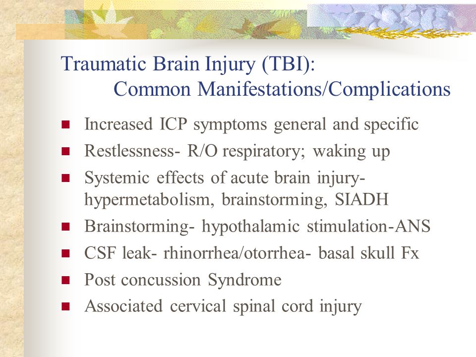 Neurosensory Traumatic Brain Injury Tbi Brain Tumors Ppt Video Online Download