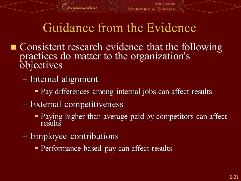 Guidance from the Evidence
