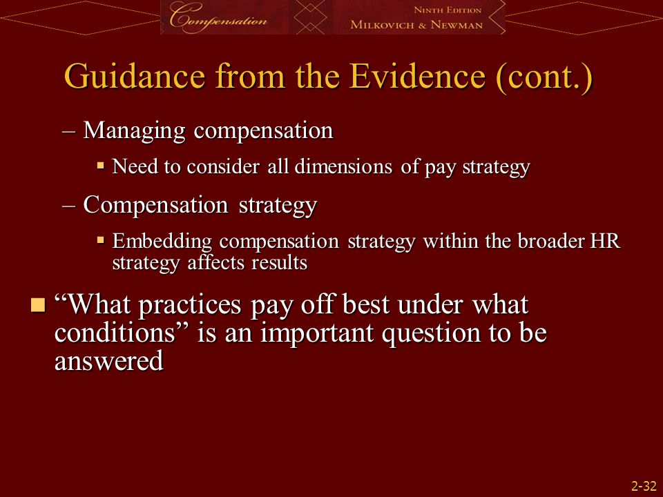 Guidance from the Evidence (cont.)