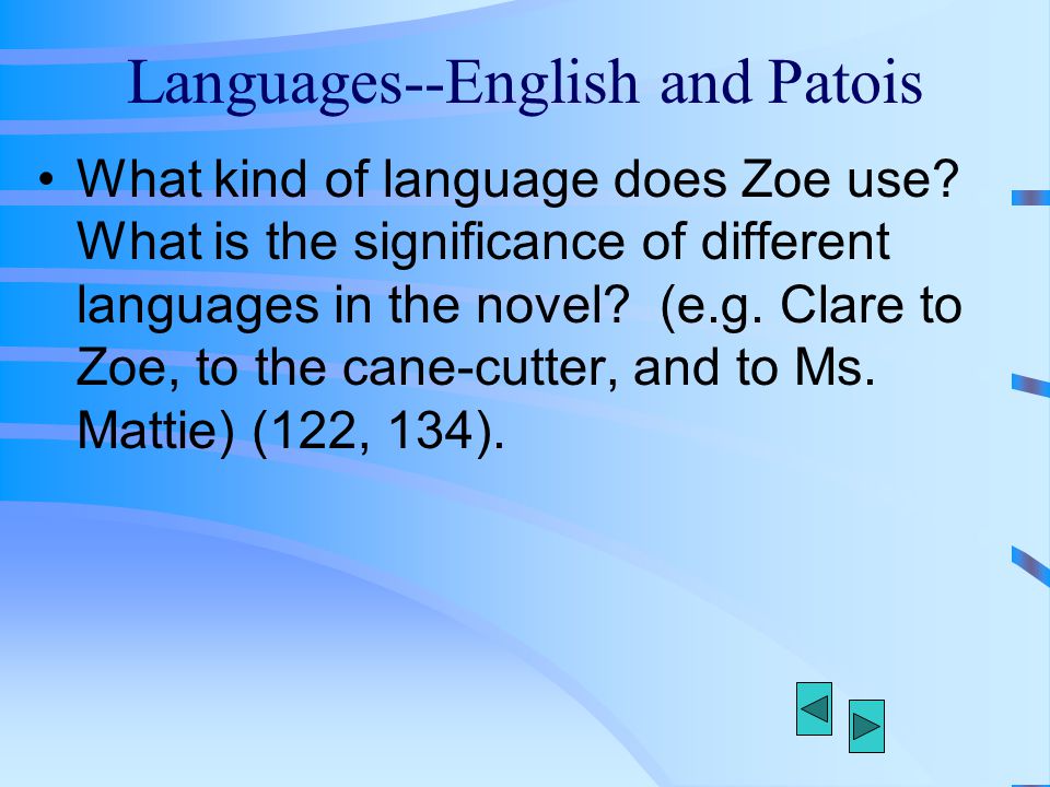 Languages--English and Patois