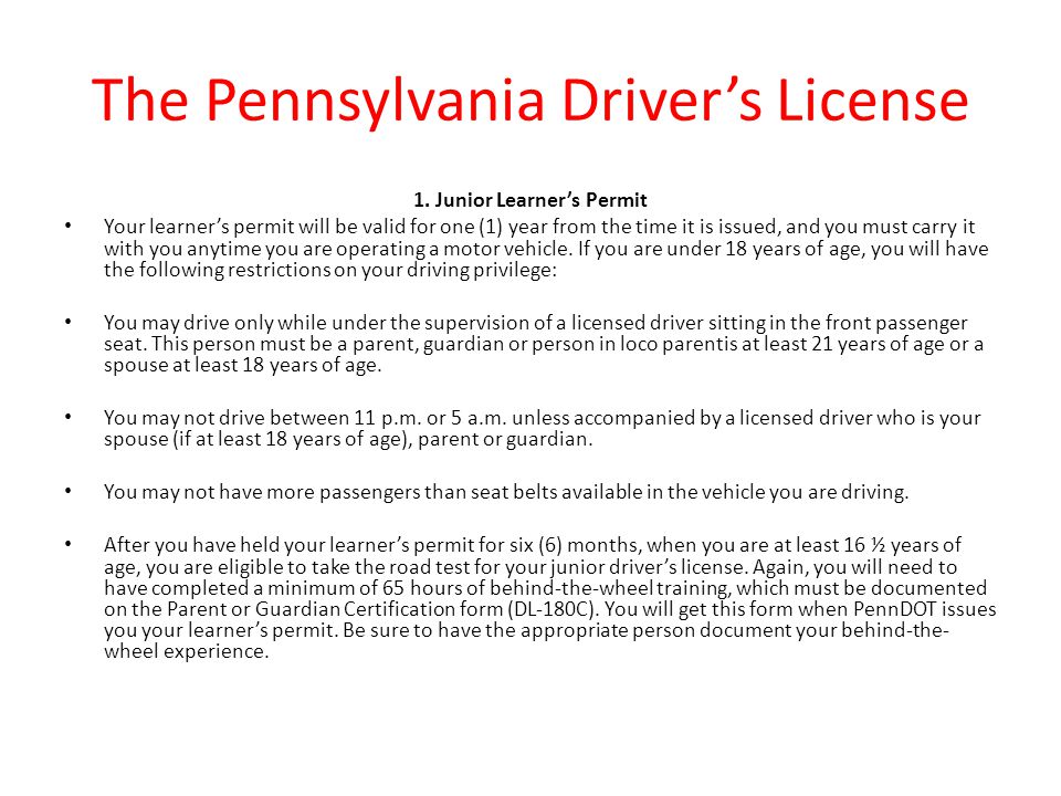 The Pennsylvania Driver S License Ppt Download