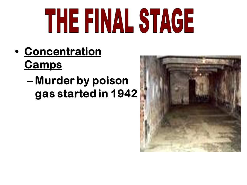 THE FINAL STAGE Concentration Camps