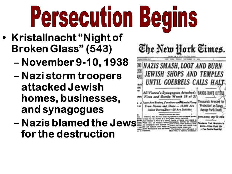 Persecution Begins Kristallnacht Night of Broken Glass (543)
