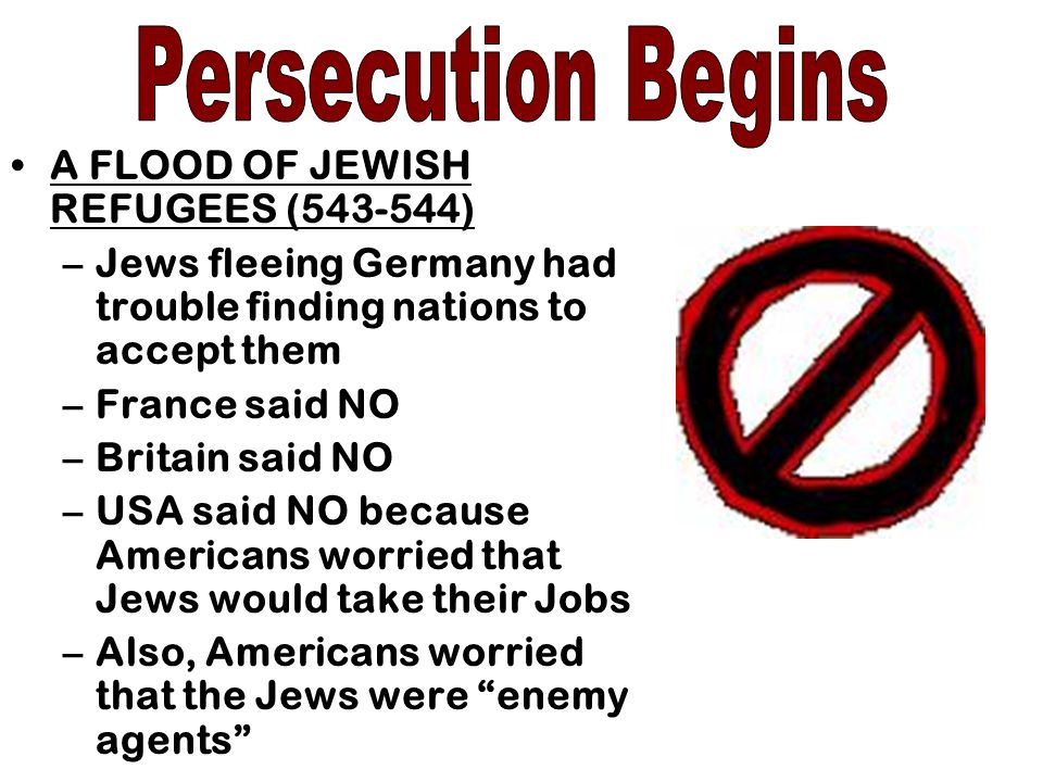 Persecution Begins A FLOOD OF JEWISH REFUGEES ( )