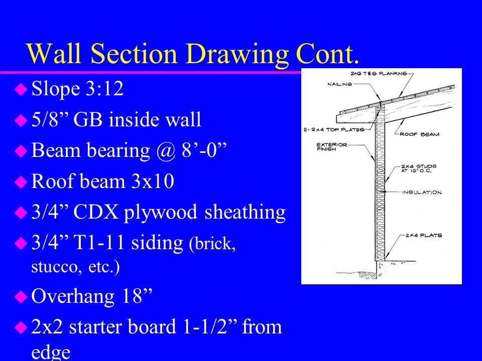 Wall Section Drawing Cont.
