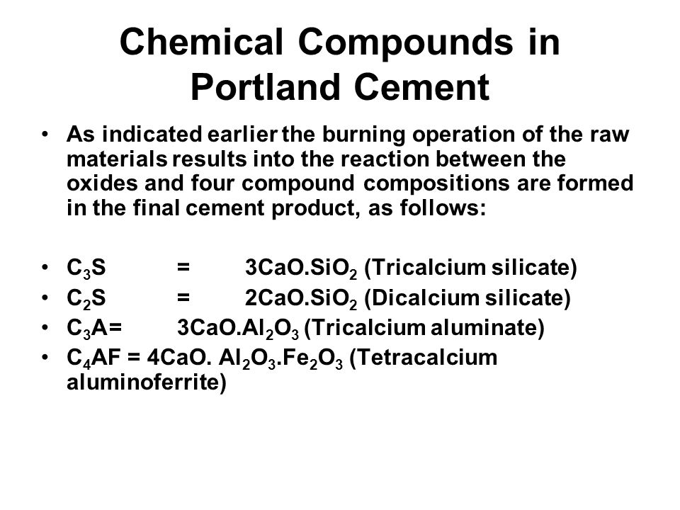 Chemical Compounds in Portland Cement