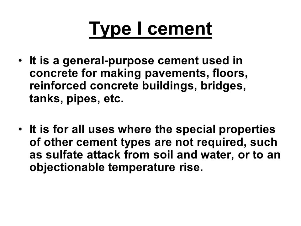 Type I cement