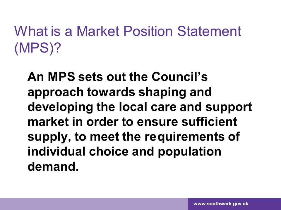 What is a Market Position Statement (MPS)