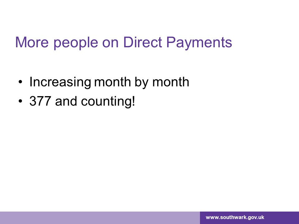 More people on Direct Payments