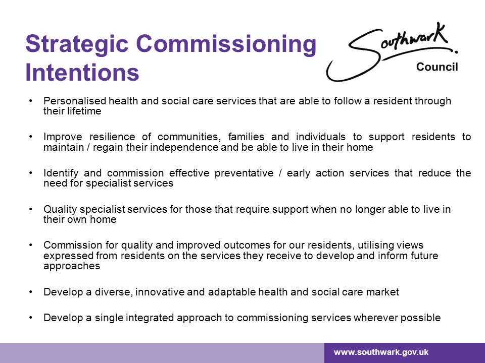 Strategic Commissioning Intentions
