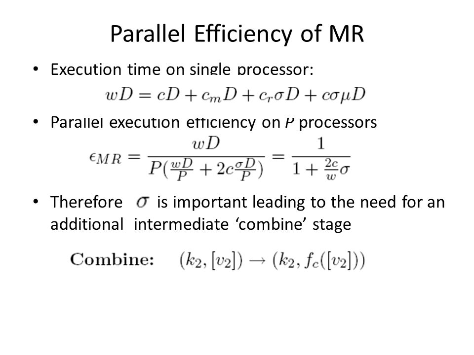 Parallel Efficiency of MR