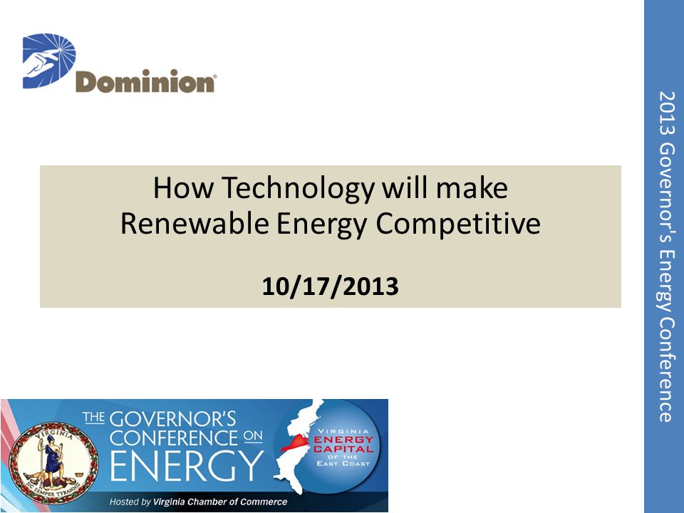 How Technology will make Renewable Energy Competitive 10/17/2013