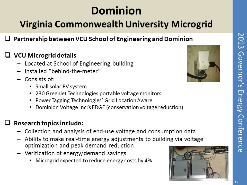 Dominion Virginia Commonwealth University Microgrid