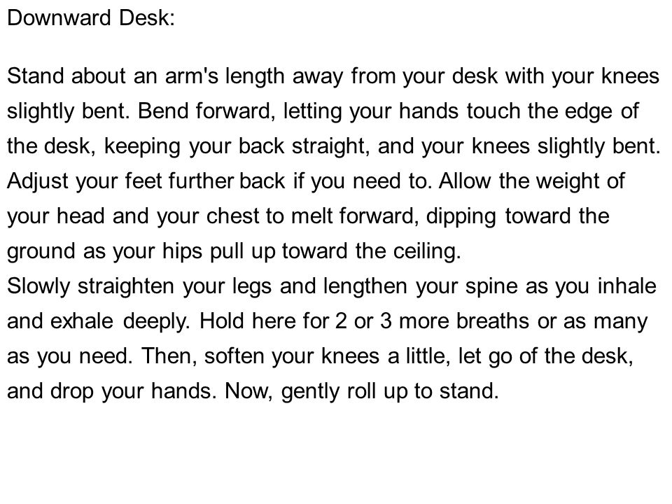 Downward Desk: