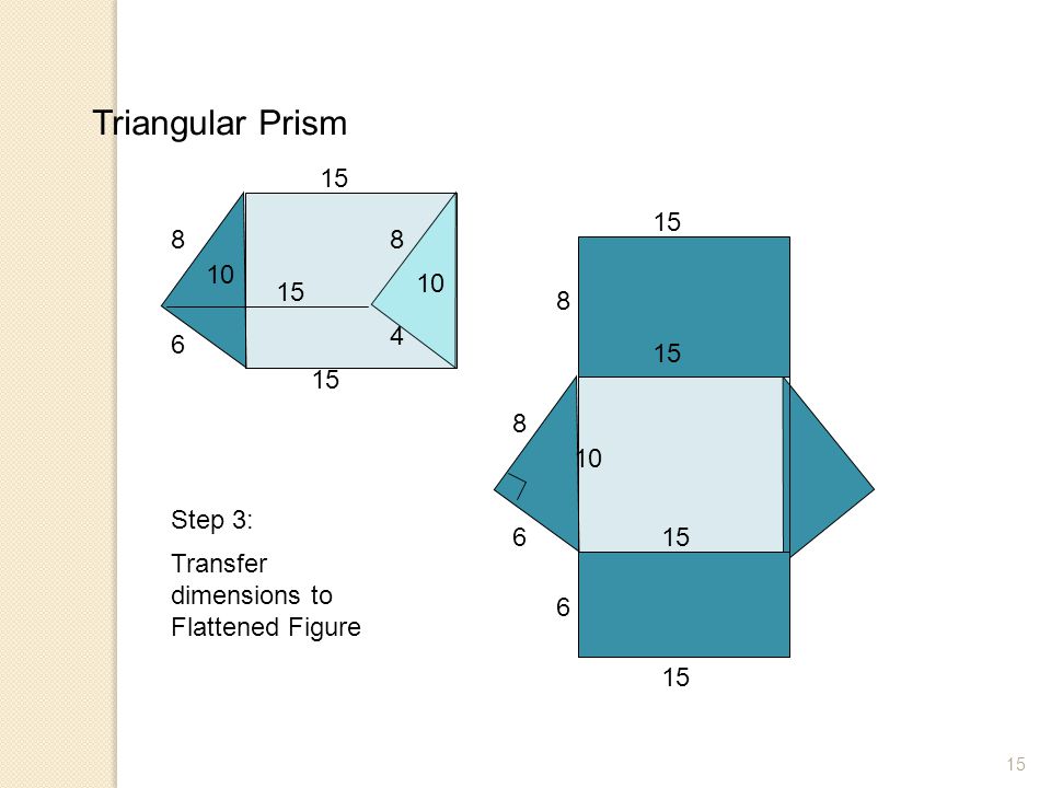 Triangular Prism Step 3: 6 15