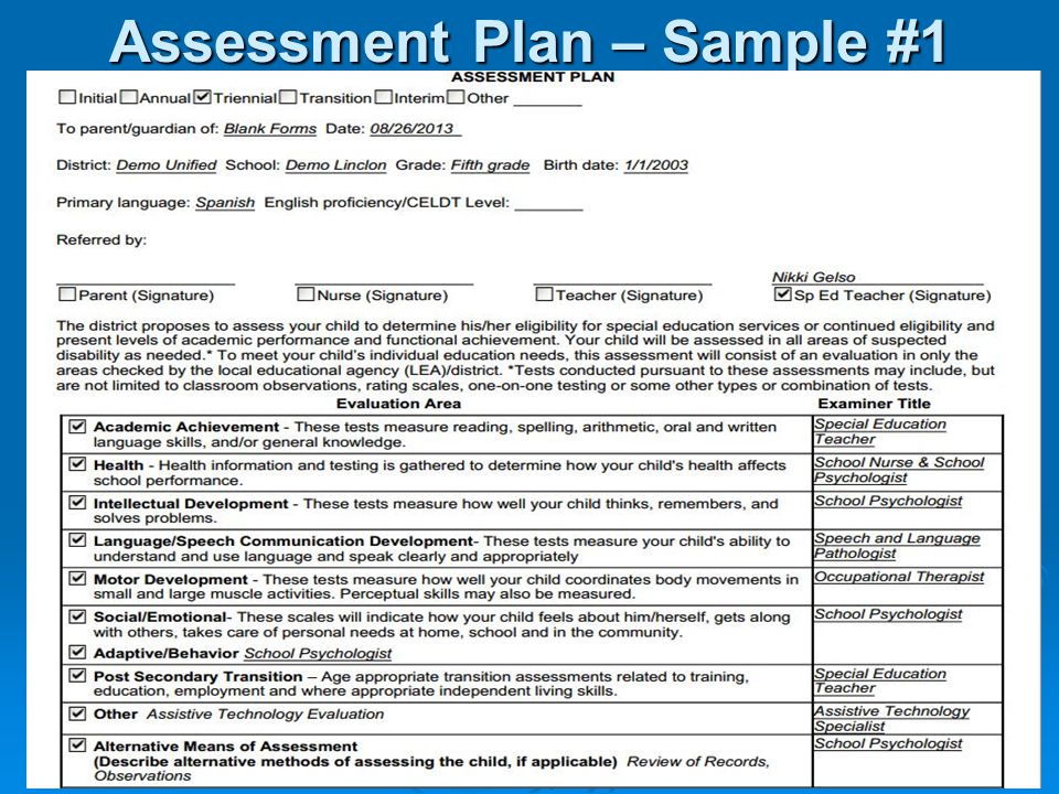 Assessment Plan Template For Teachers