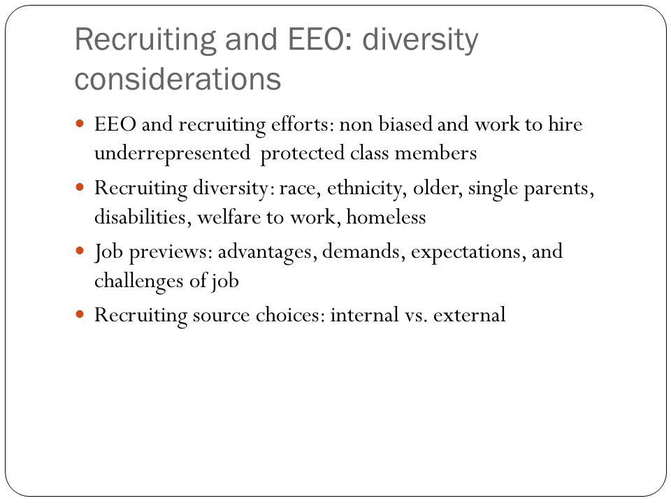 Recruiting and EEO: diversity considerations