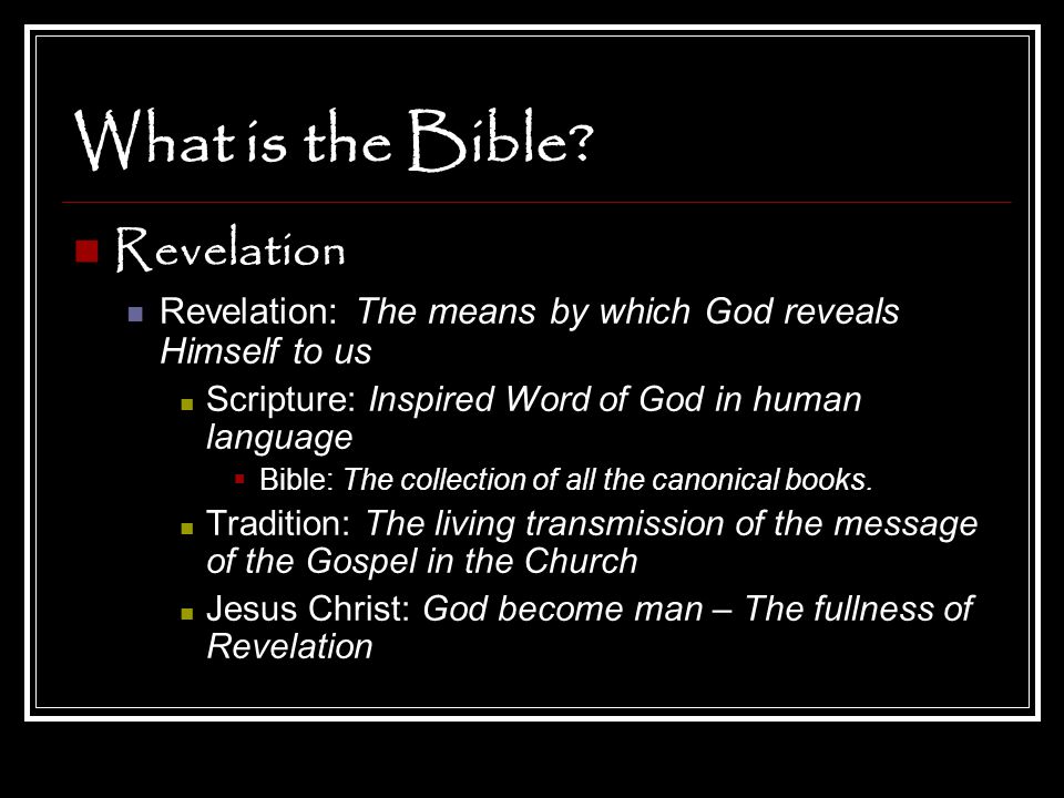 What is the Bible Revelation