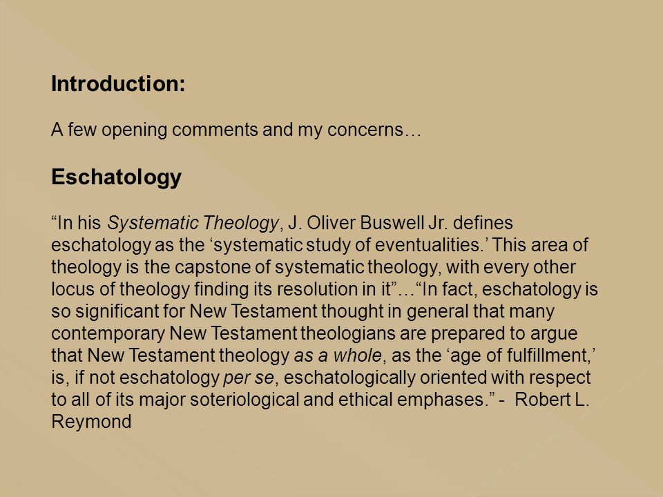 ESCHATOLOGY. - ppt download