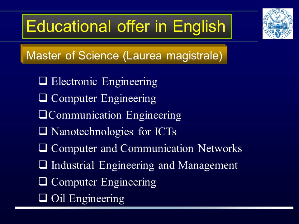 Educational offer in English