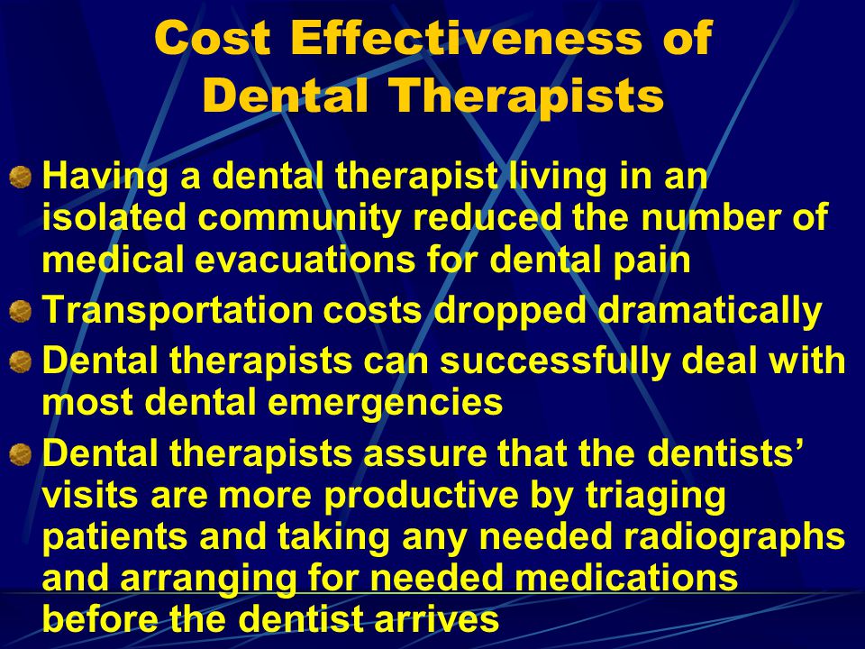 Cost Effectiveness of Dental Therapists