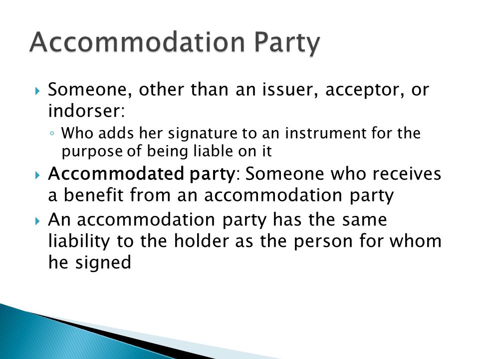 accommodation party