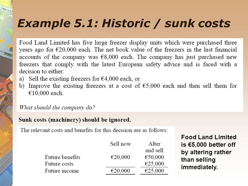difference between sunk cost and relevant cost