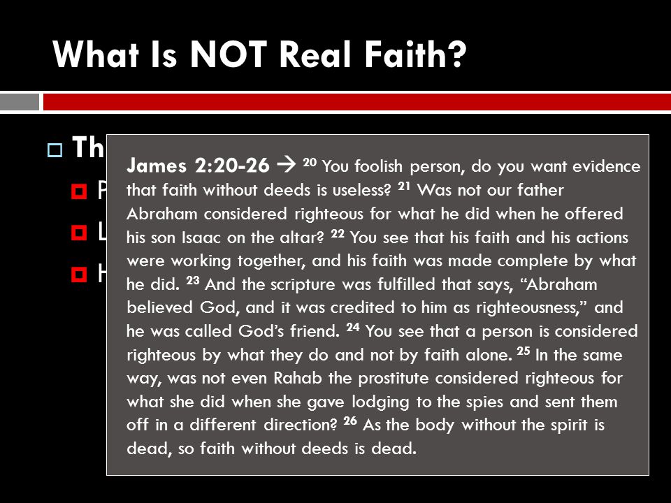 What Is NOT Real Faith Three Arguments Parable Logic History