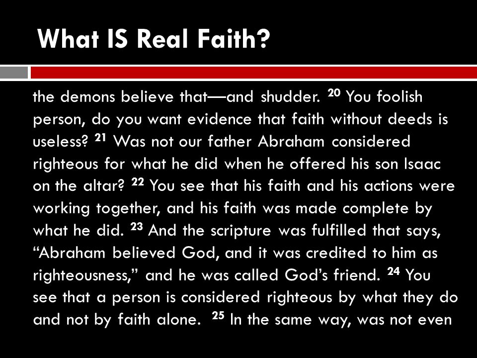 What IS Real Faith
